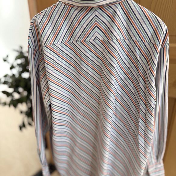 Mikasi De Coutier Men’s Dress‎ Shirt French Cuffs Wingtip Collar 2XL Stripe - Picture 5 of 16